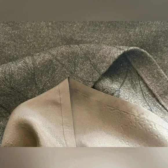 BROOKS BROTHERS Wool Slit Lined Pencil Skirt Size 14 Brown Floral Stitching - Picture 7 of 11